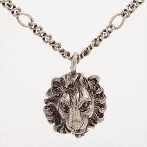 Gucci Michele Period Lion Head Necklace Sp Silver